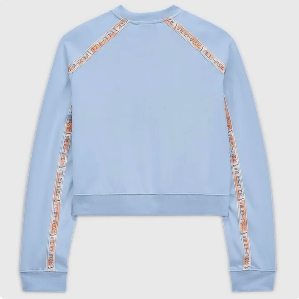 Nike Sportswear Women's Light Blue Full Zip Cropped Casual Jacket